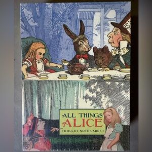 Vintage Alice in Wonderland die-cut cards Potter Style 2004 4 designs NIB